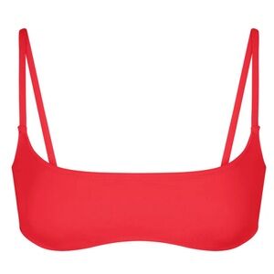 Skims Red Micro Scoop Bikini Top